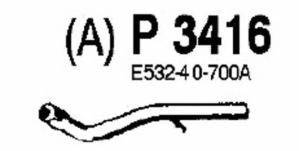 Fenno P3416 Exhaust pipe P3416
