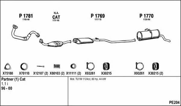 Fenno PE204 Exhaust system PE204