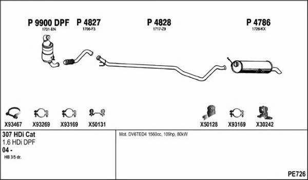 Fenno PE726 Exhaust system PE726