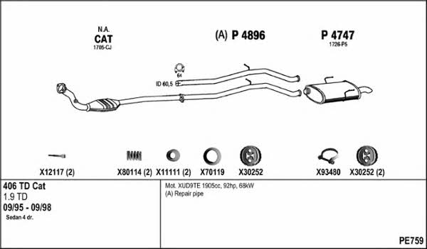  PE759 Exhaust system PE759