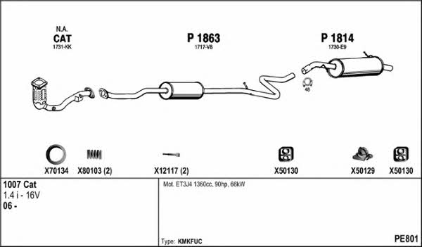  PE801 Exhaust system PE801