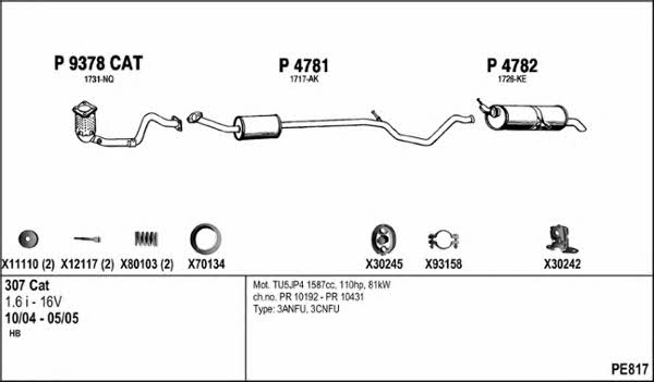  PE817 Exhaust system PE817