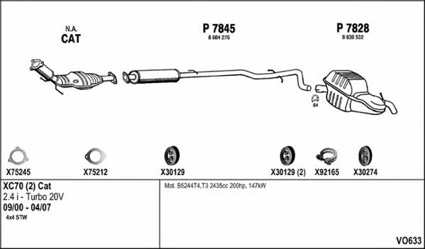  VO633 Exhaust system VO633