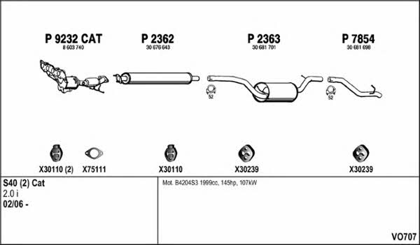  VO707 Exhaust system VO707