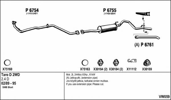 Fenno VW059 Exhaust system VW059