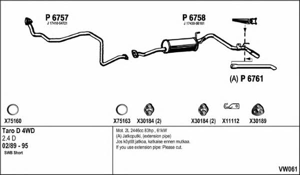 Fenno VW061 Exhaust system VW061