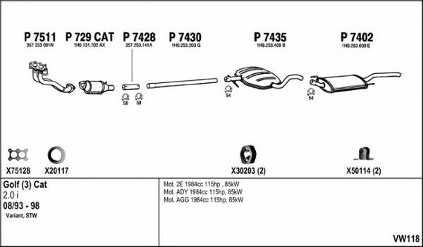 Fenno VW118 Exhaust system VW118