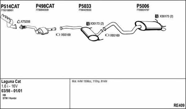 Fenno RE409 Exhaust system RE409