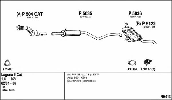  RE413 Exhaust system RE413