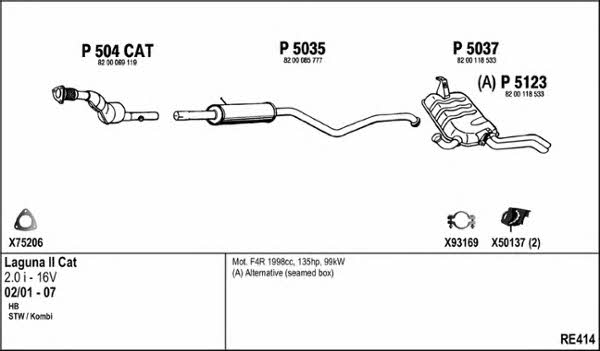  RE414 Exhaust system RE414