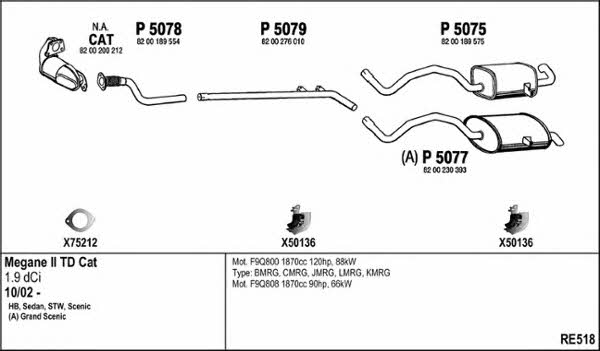  RE518 Exhaust system RE518