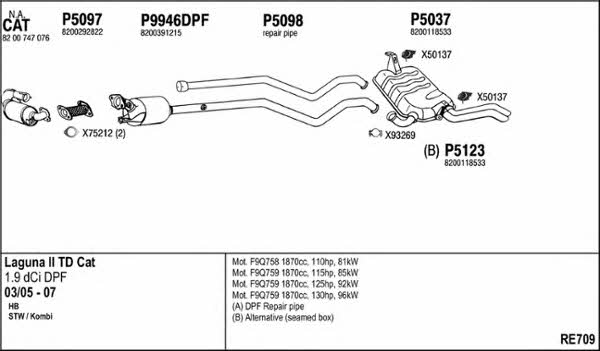  RE709 Exhaust system RE709