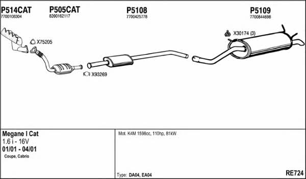  RE724 Exhaust system RE724