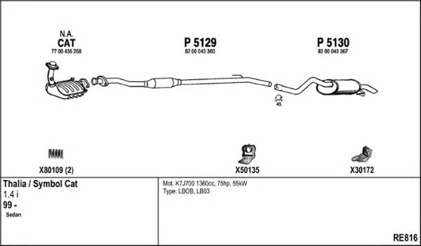  RE816 Exhaust system RE816