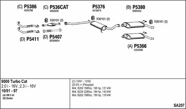  SA207 Exhaust system SA207