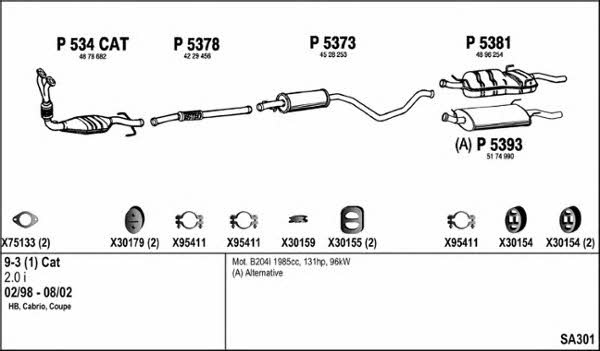 Fenno SA301 Exhaust system SA301