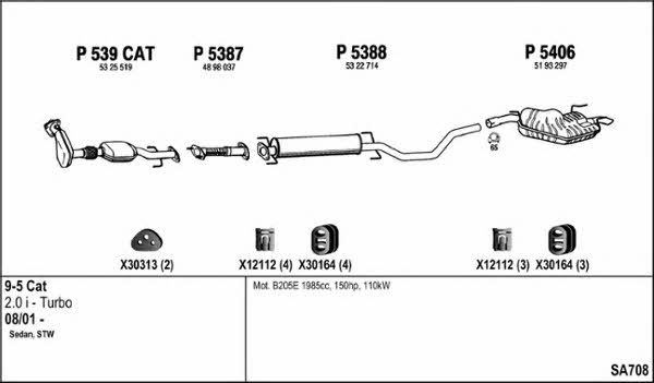  SA708 Exhaust system SA708