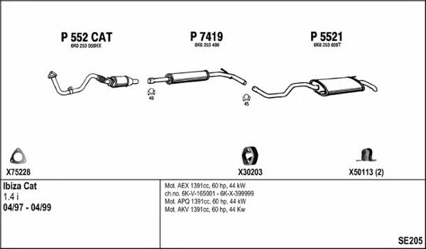  SE205 Exhaust system SE205