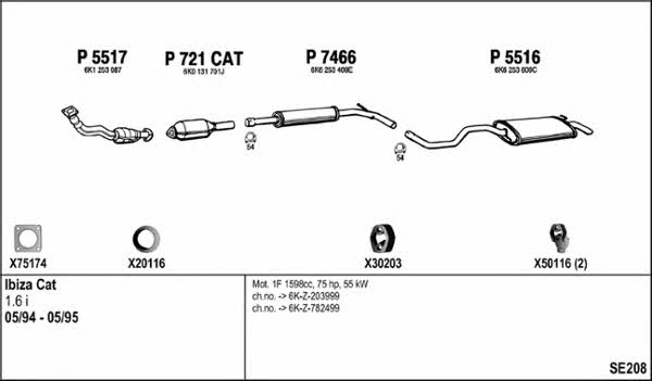 Fenno SE208 Exhaust system SE208