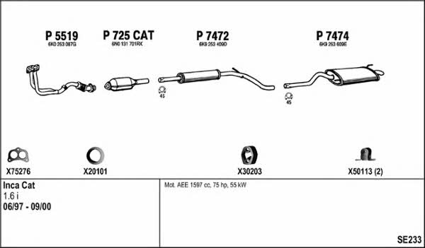  SE233 Exhaust system SE233