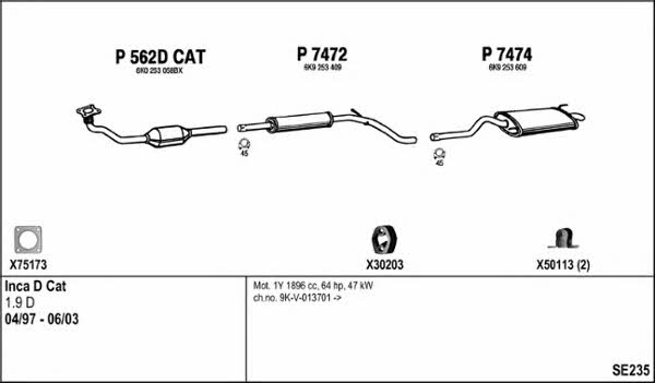 Fenno SE235 Exhaust system SE235