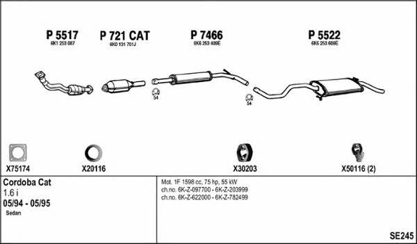 Fenno SE245 Exhaust system SE245