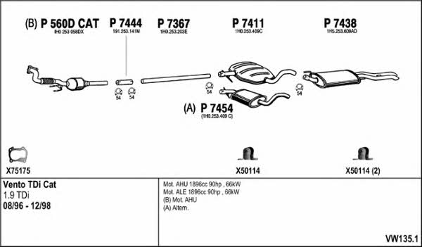  VW135.1 Exhaust system VW1351