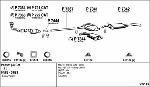  VW143 Exhaust system VW143