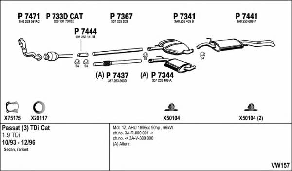  VW157 Exhaust system VW157