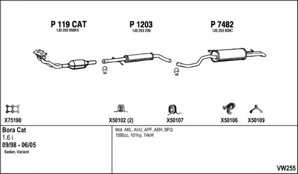  VW255 Exhaust system VW255