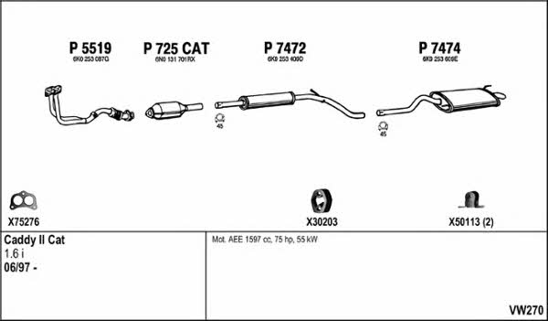 Fenno VW270 Exhaust system VW270