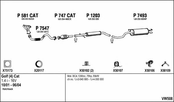 Fenno VW508 Exhaust system VW508