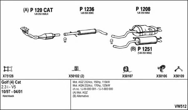  VW512 Exhaust system VW512