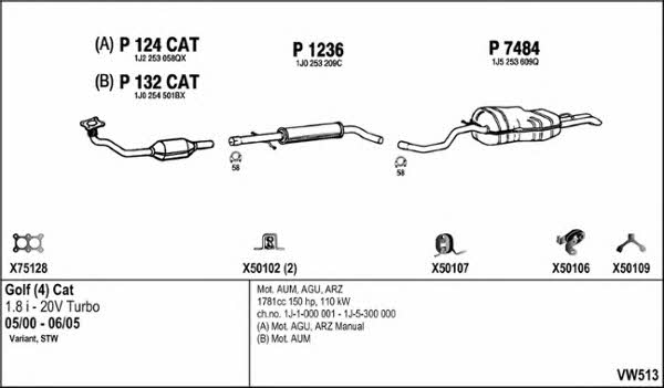  VW513 Exhaust system VW513