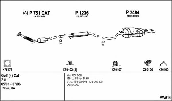 Fenno VW514 Exhaust system VW514