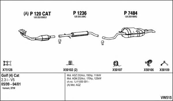  VW515 Exhaust system VW515