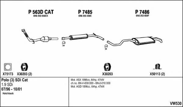  VW530 Exhaust system VW530