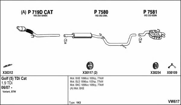 Fenno VW617 Exhaust system VW617