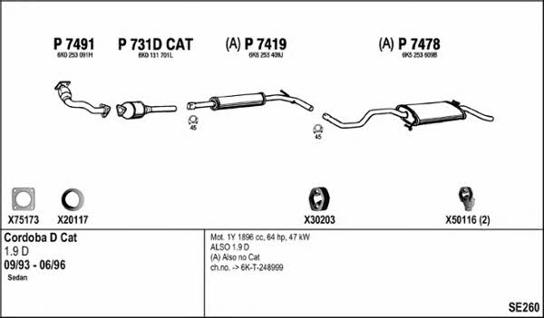  SE260 Exhaust system SE260