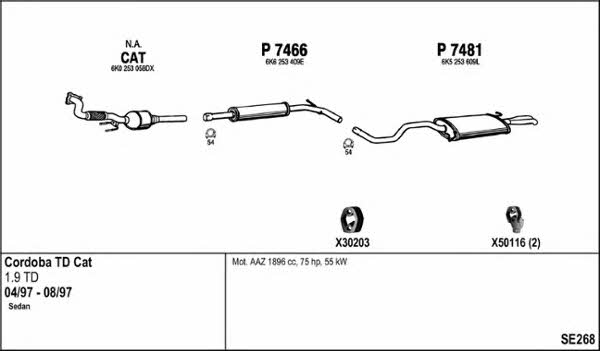  SE268 Exhaust system SE268