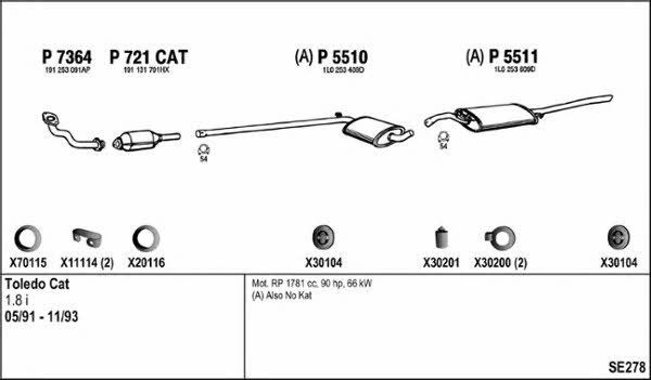  SE278 Exhaust system SE278