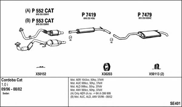  SE401 Exhaust system SE401