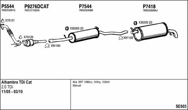  SE603 Exhaust system SE603