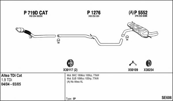  SE606 Exhaust system SE606