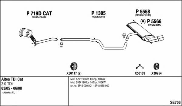  SE706 Exhaust system SE706
