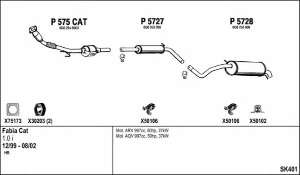  SK401 Exhaust system SK401