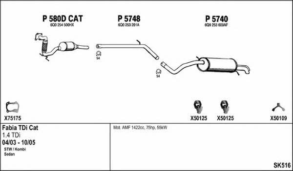  SK516 Exhaust system SK516