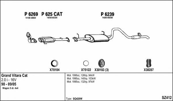  SZ412 Exhaust system SZ412