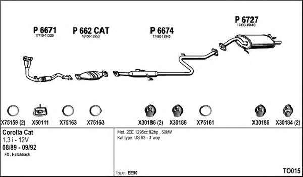  TO015 Exhaust system TO015