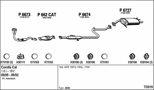  TO019 Exhaust system TO019